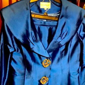 Lily & Taylor royal blue suit with jewel buttons